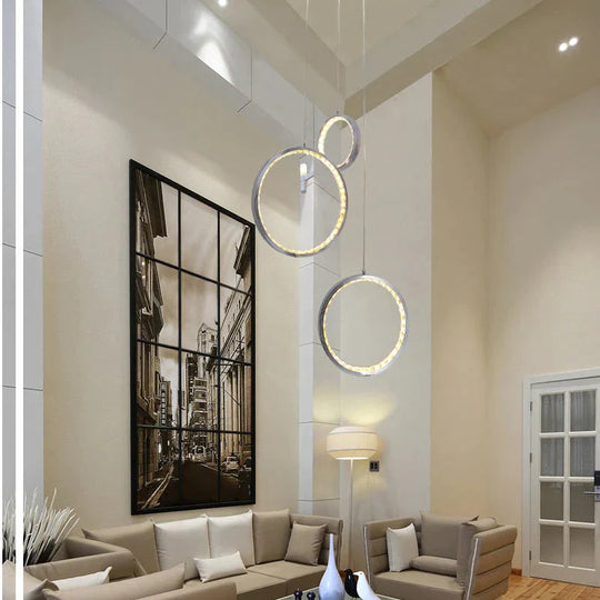 Circle Led Crystal Light New Hanging Pendant Crystal 36W Prety Corridor Hotel Pendant Lamp Dining Room Lights Living Room