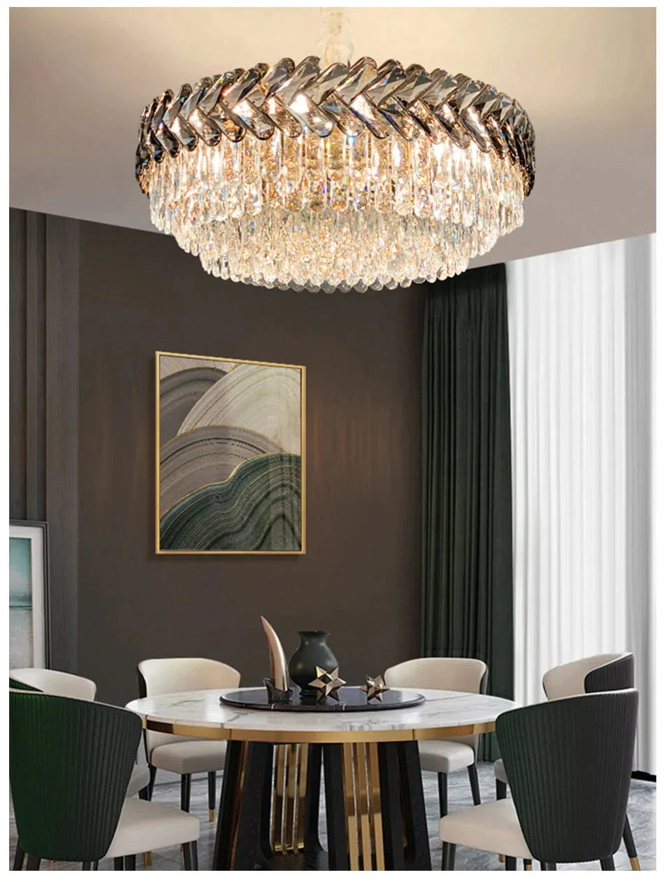 Clara - Round/Rectangle Crystal Chandelier