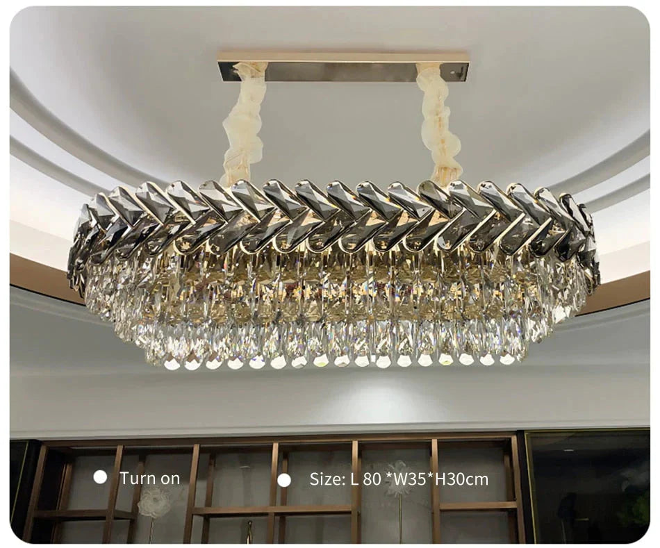 Clara - Round/Rectangle Crystal Chandelier