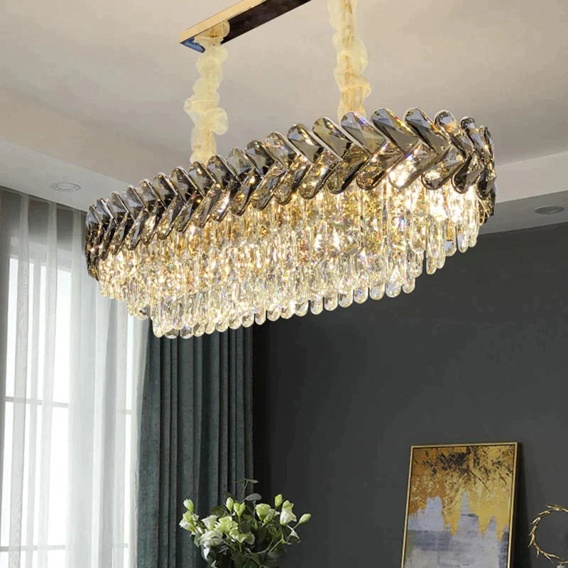 Clara - Round/Rectangle Crystal Chandelier