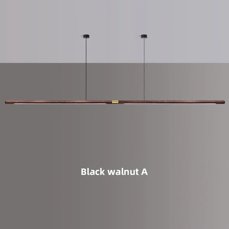 Claudo - Linear Nordic Black Walnut LED Solid Wood Pendant Lights