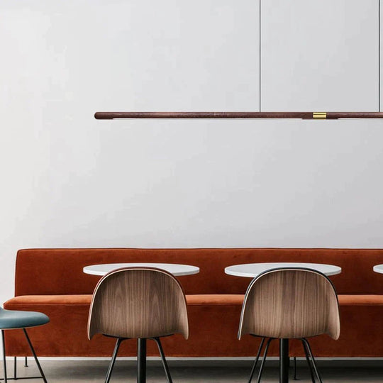 Claudo - Linear Nordic Black Walnut LED Solid Wood Pendant Lights