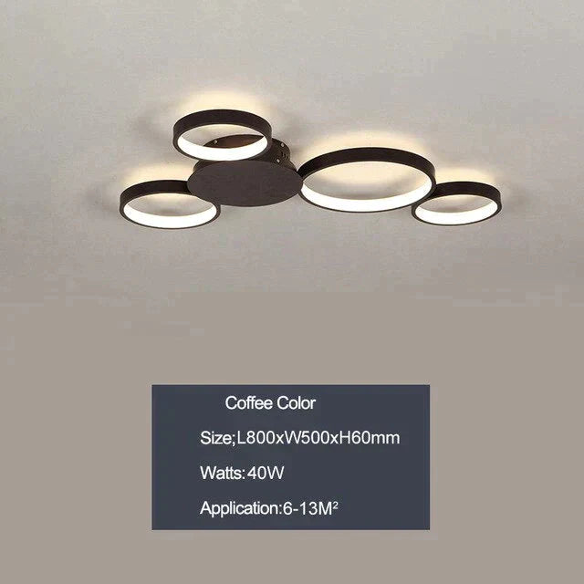 Coffee Or White Finish Modern Led Ceiling Lights For Living Room Master Bedroom Home Deco Lamp