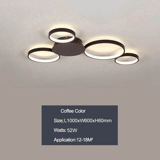 Coffee or White Finish Modern Led Ceiling Lights For Living Room Master Bedroom Home Deco Ceiling Lamp Fixtures