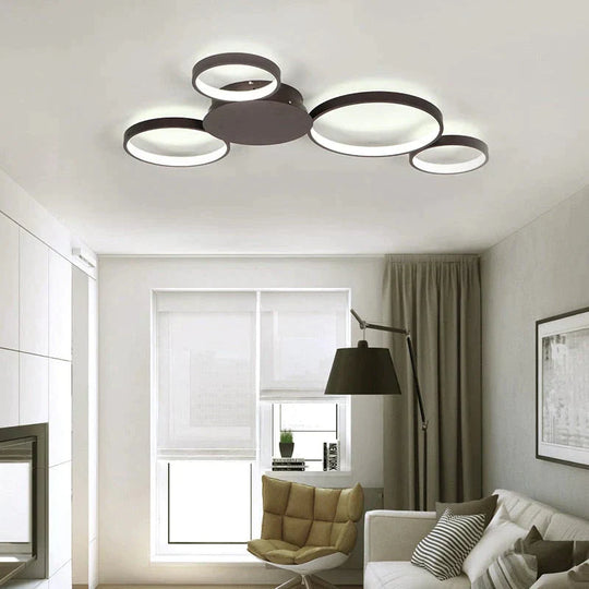 Coffee Or White Finish Modern Led Ceiling Lights For Living Room Master Bedroom Home Deco Lamp