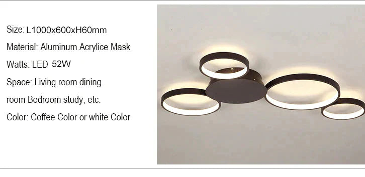 Coffee Or White Finish Modern Led Ceiling Lights For Living Room Master Bedroom Home Deco Lamp