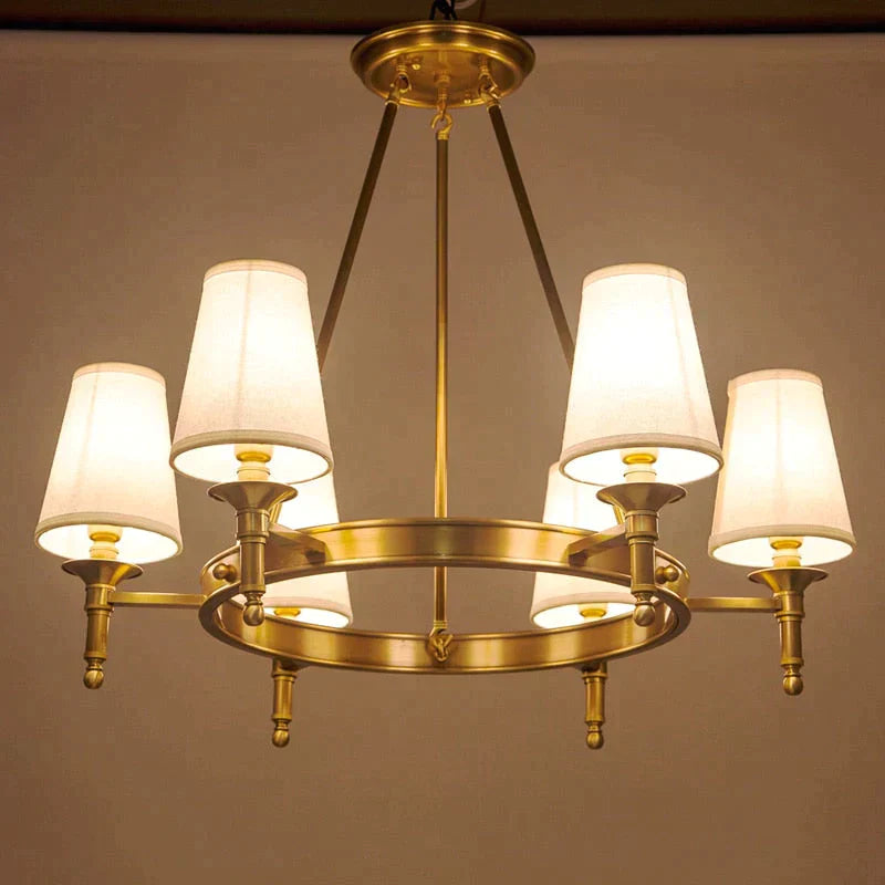 Copper Round 6 - 8 Light Chandelier For Bedroom Kitchen Dining Room Living