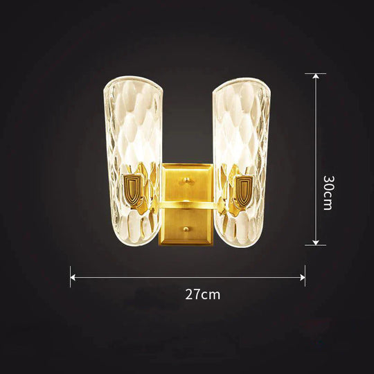 Copper Wall Lamp Light Luxury Bedroom Bedside Lamp Single-headed Double-headed Corridor Study Living Room Background Copper Wall Lamp