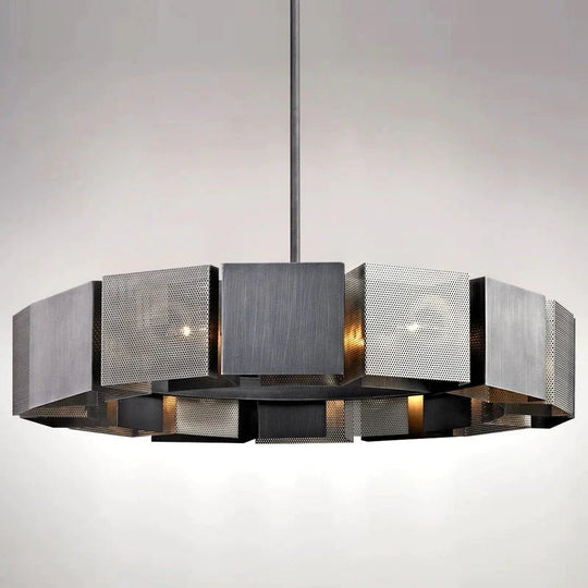 Cora - Postmodern Luxury Black Metal Iron art Round Chandelier