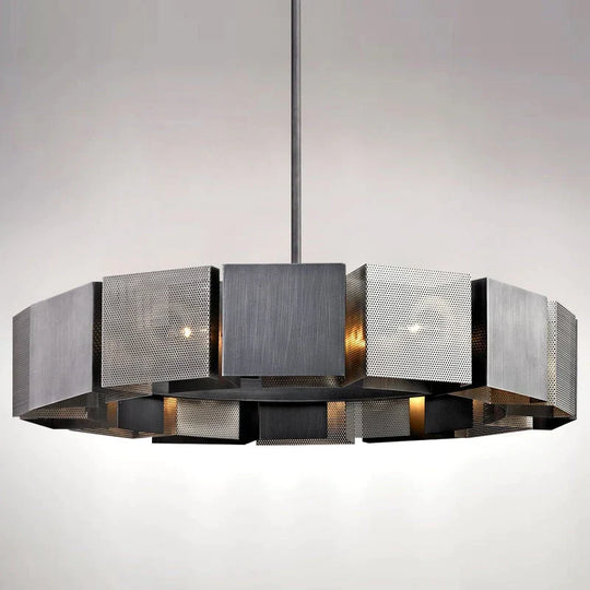 Cora - Postmodern Luxury Black Metal Iron Art Round Chandelier