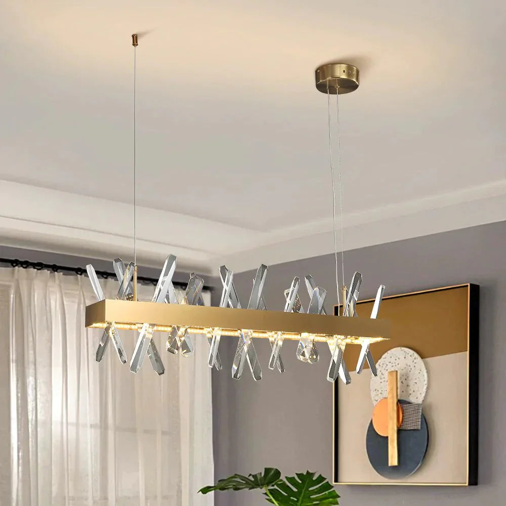 Crysta - Modern Crystal Chandelier For Living Room Dining Kitchen Island Lamp