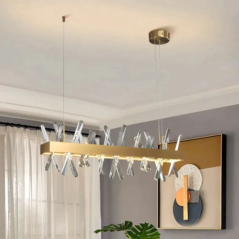 Crysta - Modern Crystal Chandelier For Living Room Dining Kitchen Island Lamp