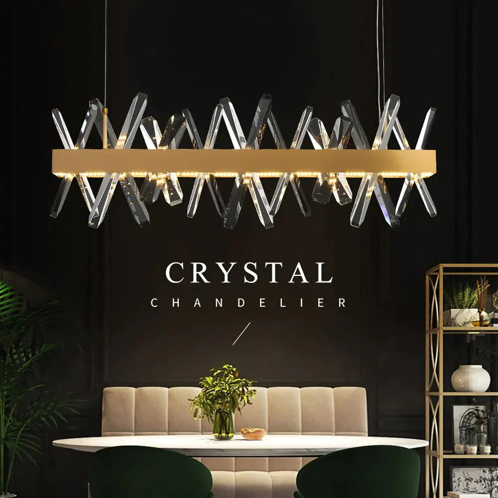 Crysta - Modern Crystal Chandelier For Living Room Dining Kitchen Island Lamp