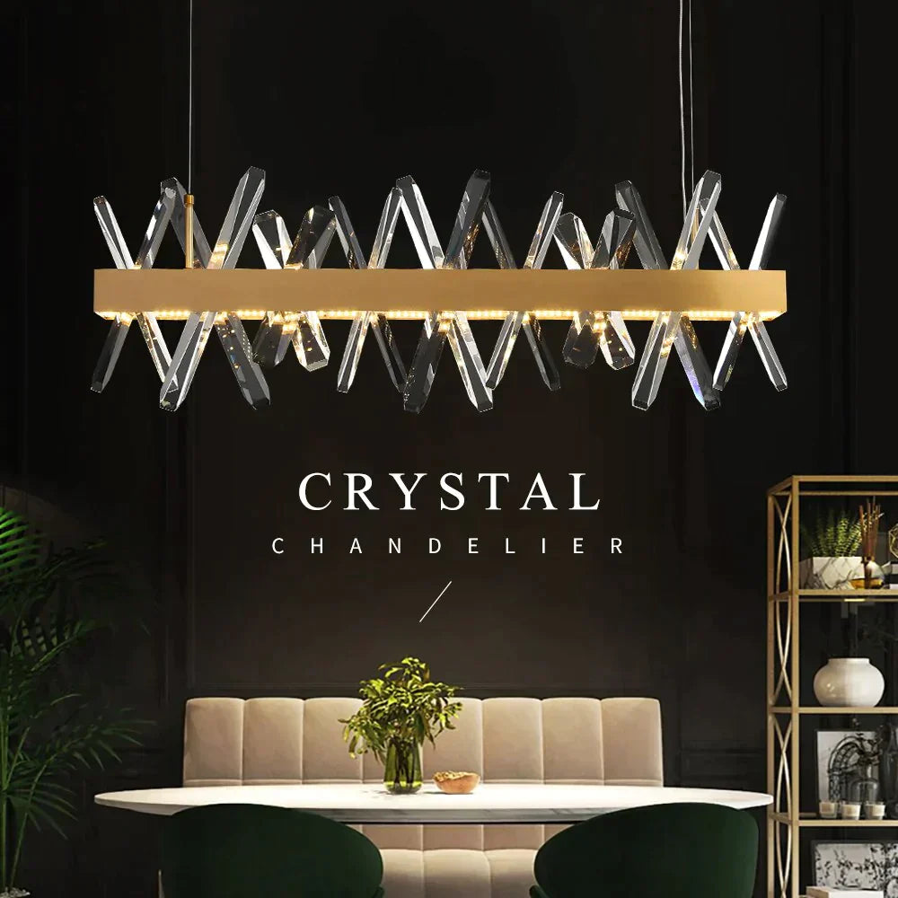 Crysta - Modern Crystal Chandelier For Living Room Dining Kitchen Island Lamp