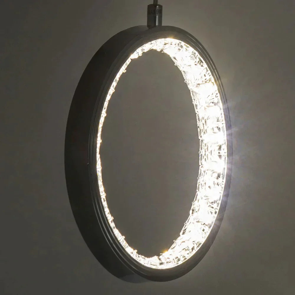 Crystal Rings LED Pendant Light Fixture For Indoor Lamp Lamparas De Techo Surface Mounting Pendant Lamp For Bedroom Dining Room