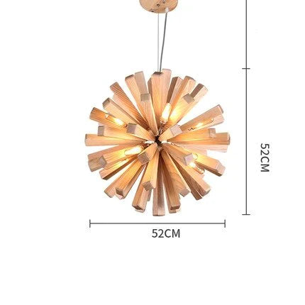 Dandelion Wooden Pendant Lights Hanging Solid Wood Lamps Dinning Room Restaurant Fixtures Indoor Decoration Pendant Lamp