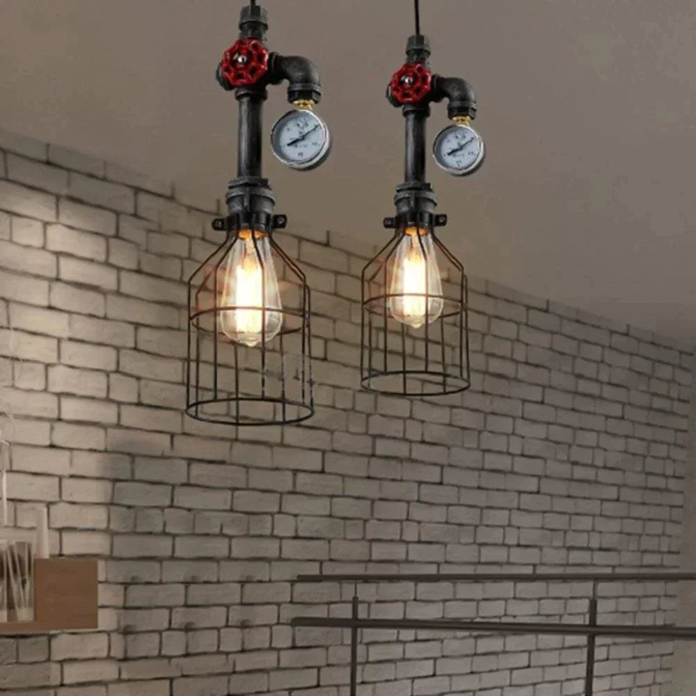 E26/E27 Retro Loft Style Pendant Lamp Water Pipe Industrial Vintage Fixtures Bar Dinning Room Living Room Lamp