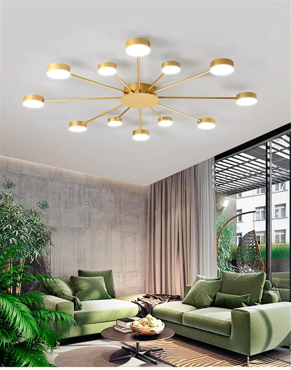 Europe Ceiling Lamp Contracted Modern 16 heads LED Gold Indoor Light Restaurant Living Room Bedroom Decoration Lighting Fixture