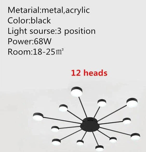 Europe Ceiling Lamp Contracted Modern 16 heads LED Gold Indoor Light Restaurant Living Room Bedroom Decoration Lighting Fixture