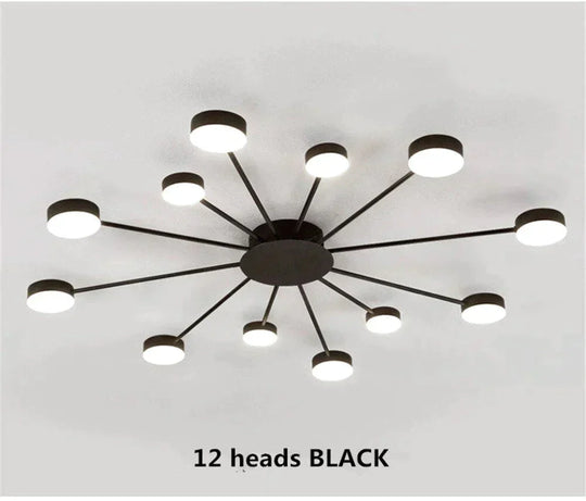 Europe Ceiling Lamp Contracted Modern 16 Heads Led Gold Indoor Light Restaurant Living Room Bedroom