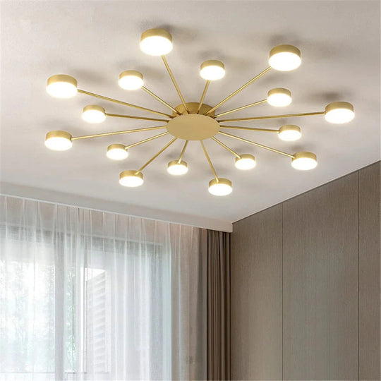 Europe Ceiling Lamp Contracted Modern 16 heads LED Gold Indoor Light Restaurant Living Room Bedroom Decoration Lighting Fixture