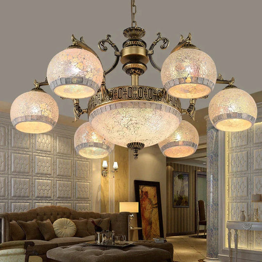 European Style Bronze Double Chandelier 3/5/6/8 Light For Living Room Ceiling