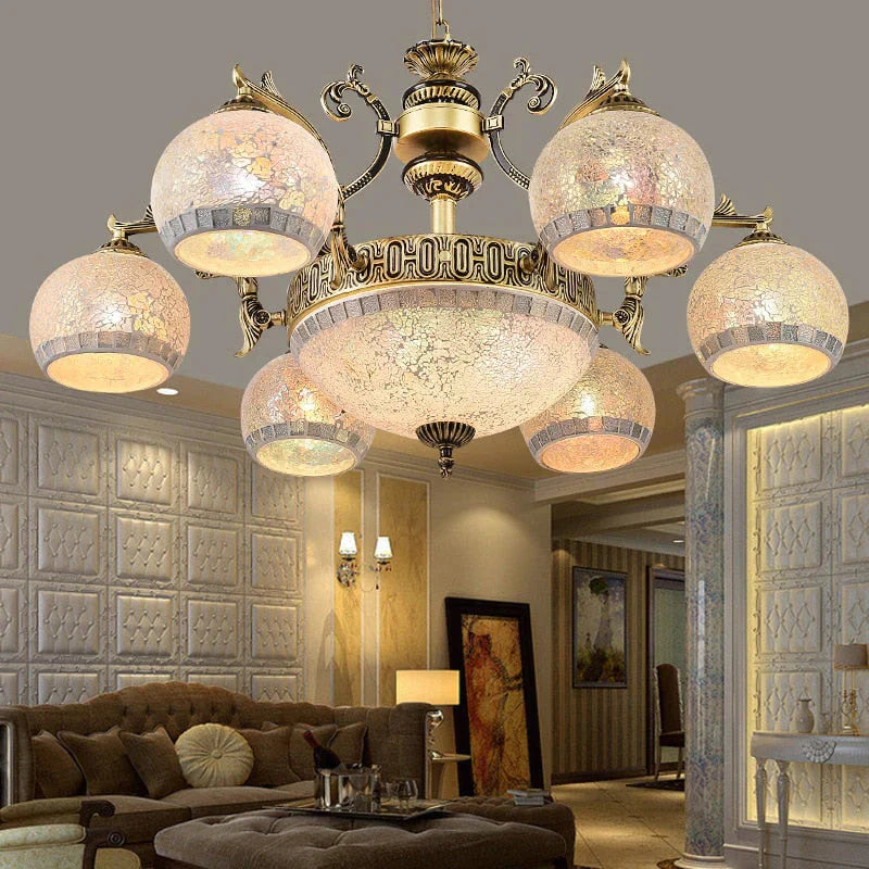 European style living room Bronze chandelier