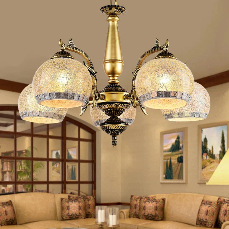 European style living room Bronze chandelier