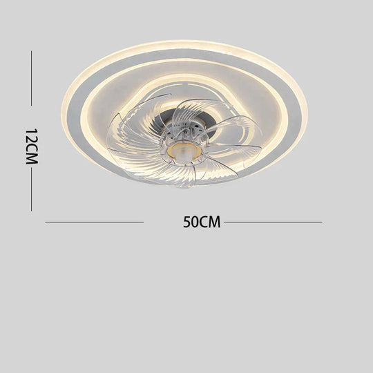 Fan Ceiling Lamp Light In The Bedroom Living Room Restaurant Invisible Indoor Simple Ultra-Thin