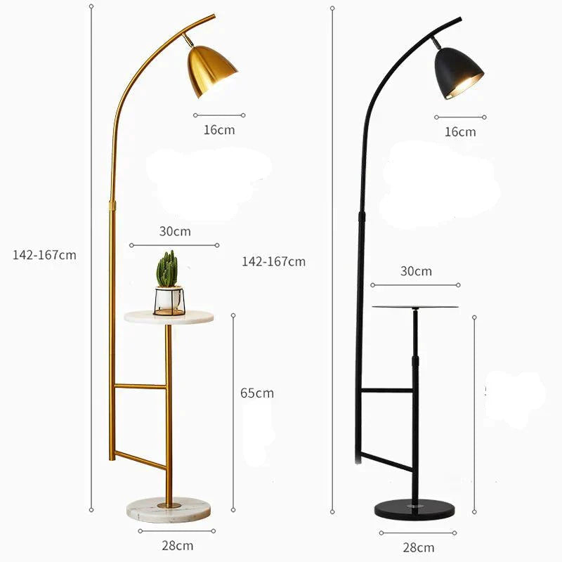 Floor Lamp Modern Simple Living Room Bedroom Study Dining Office Led Tea Table Bedside Black +