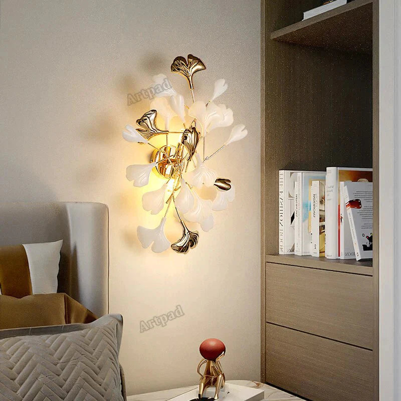 Flora - Modern Porcelain Leaves Wall Lights for Bedroom, living room Wall Decoration