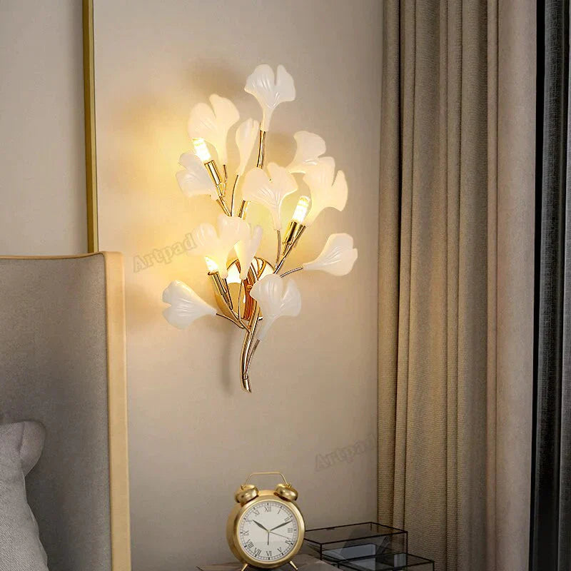 Flora - Modern Porcelain Leaves Wall Lights for Bedroom, living room Wall Decoration