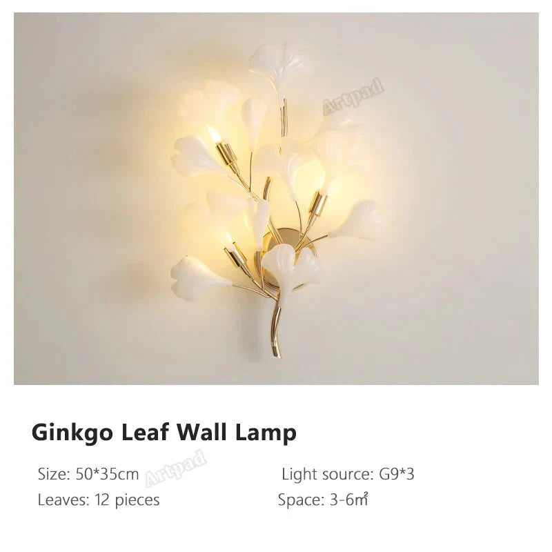 Flora - Modern Porcelain Leaves Wall Lights for Bedroom, living room Wall Decoration