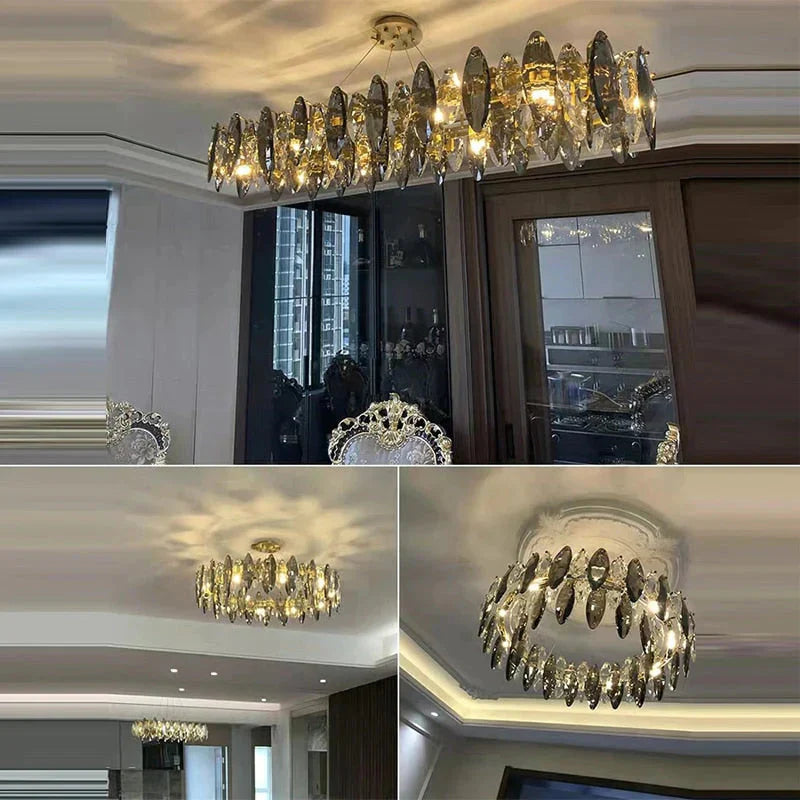 Genesis - Modern Luxury crystal chandelier round/wave design