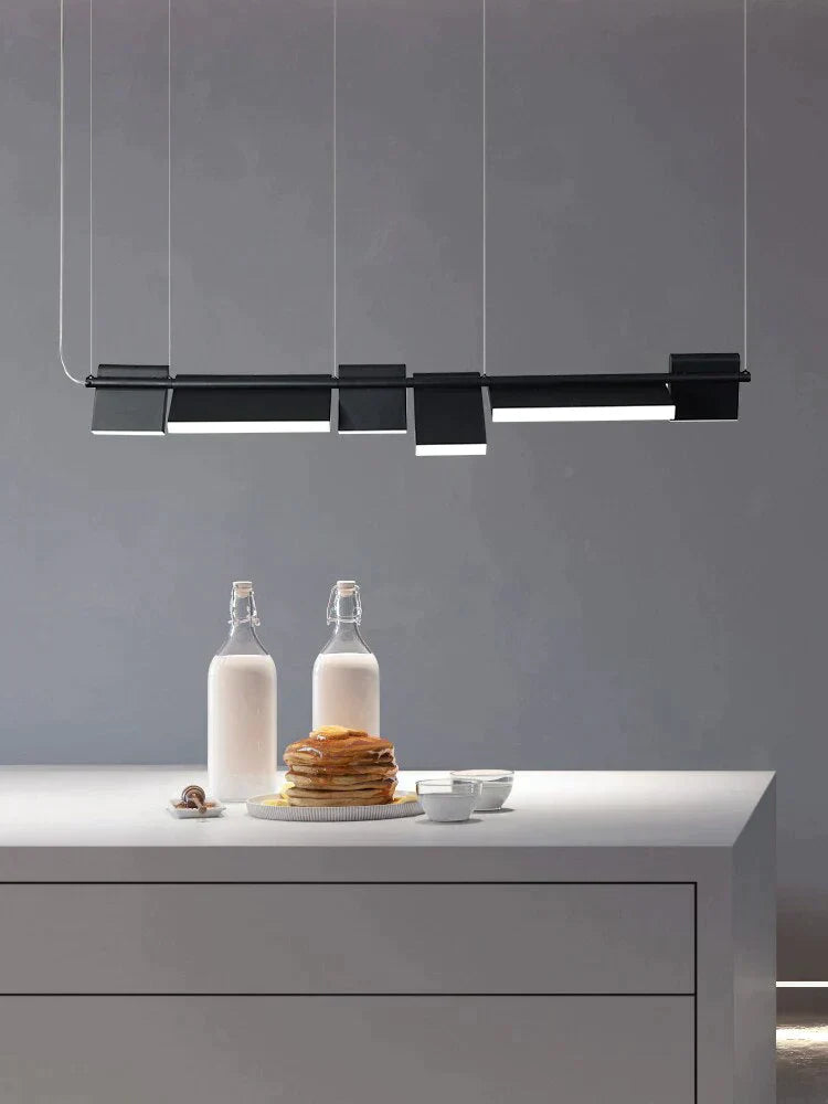 Giada - Simple Modern Black Led Chandelier Light