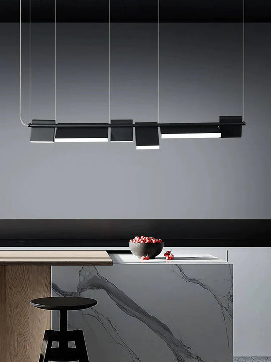 Giada - Simple Modern Black Led Chandelier Light