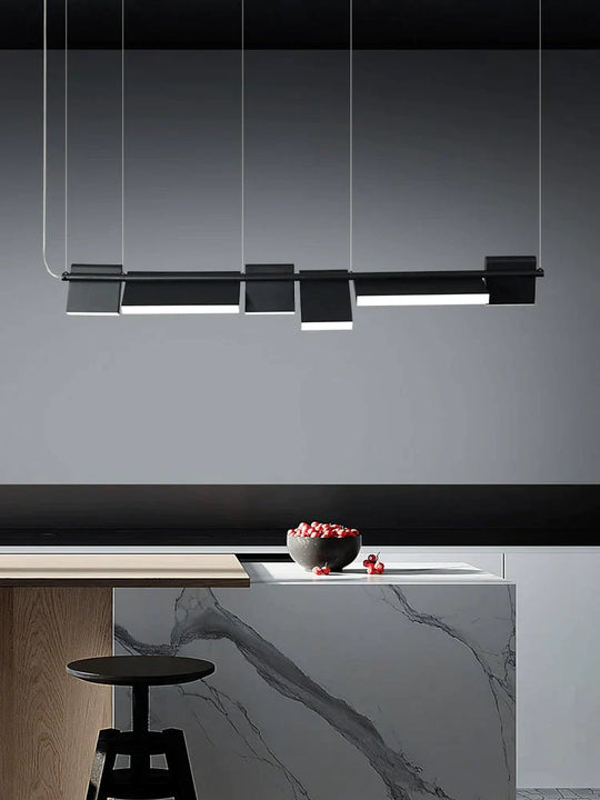 Giada - Simple Modern Black Led Chandelier Light