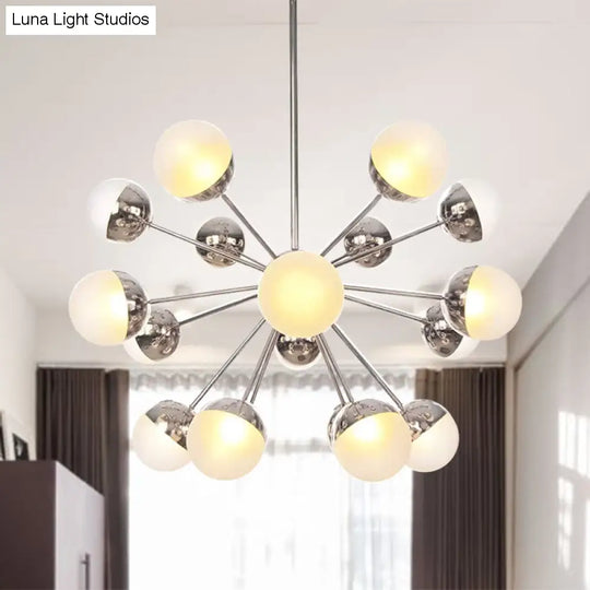 Globe Dining Room Semi Flush Mount Light With White/Clear/Smoke Grey Glass - 9/12/15 Lights