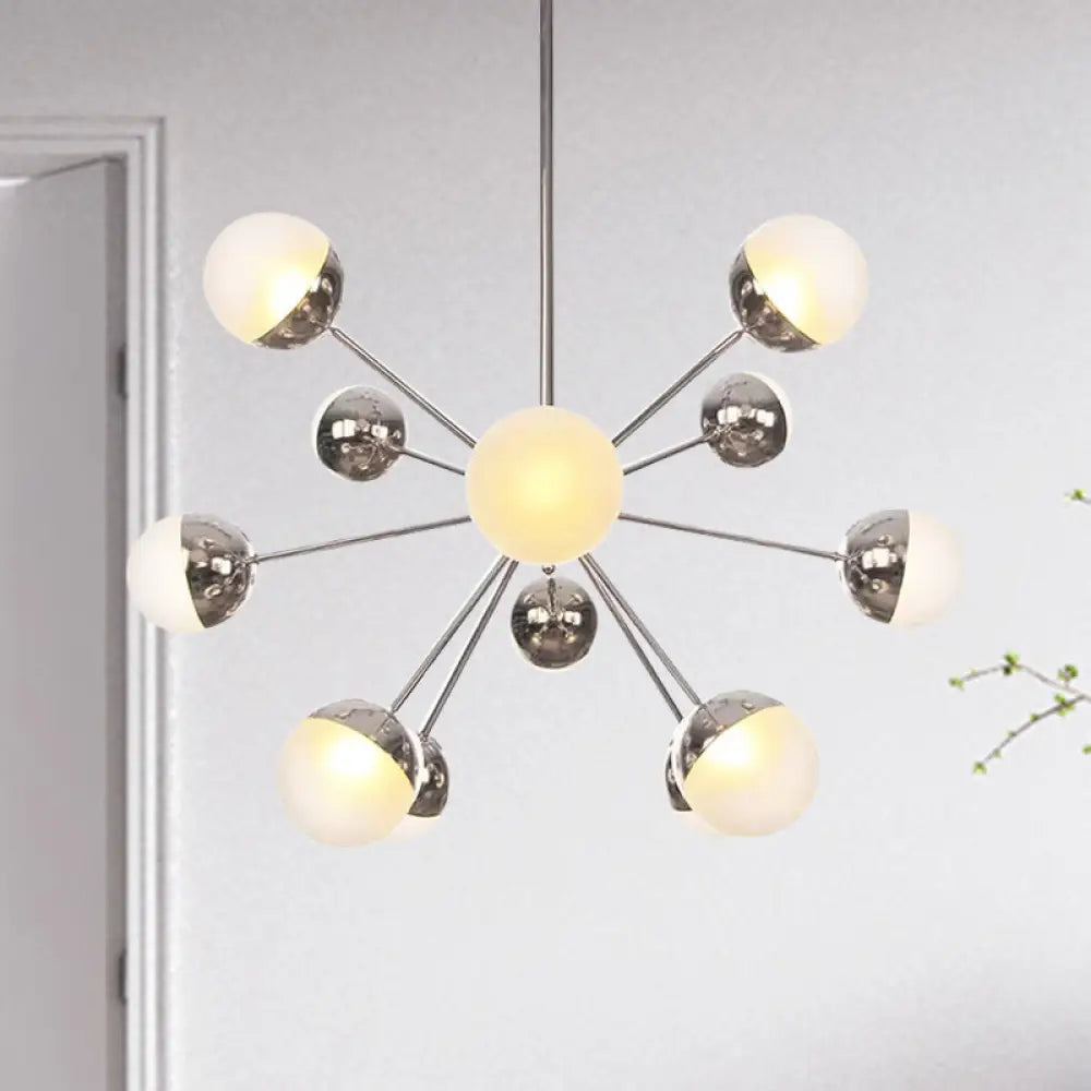 Globe Dining Room Semi Flush Mount Light With White/Clear/Smoke Grey Glass - 9/12/15 Lights