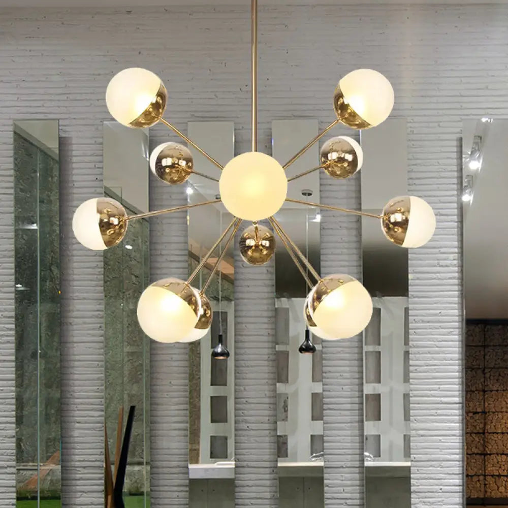 Globe Dining Room Semi Flush Mount Light With White/Clear/Smoke Grey Glass - 9/12/15 Lights