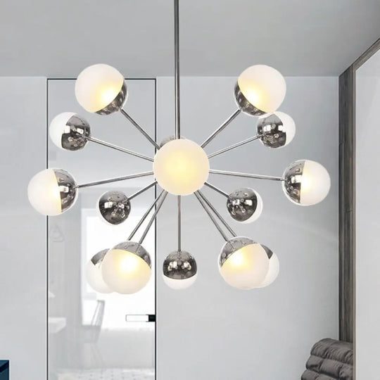 Globe Dining Room Semi Flush Mount Light With White/Clear/Smoke Grey Glass - 9/12/15 Lights