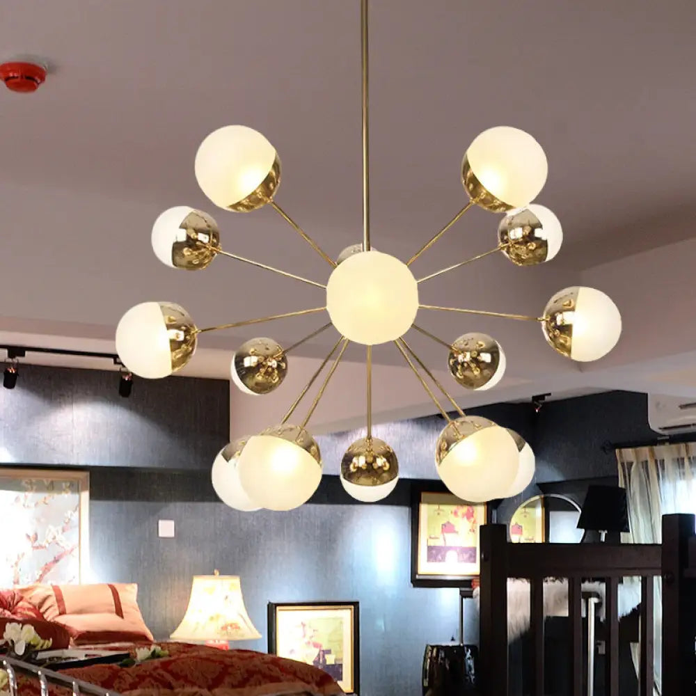 Globe Dining Room Semi Flush Mount Light With White/Clear/Smoke Grey Glass - 9/12/15 Lights