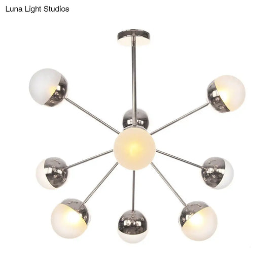 Globe Dining Room Semi Flush Mount Light With White/Clear/Smoke Grey Glass - 9/12/15 Lights