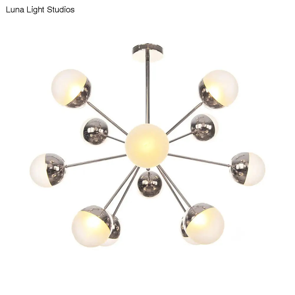 Globe Dining Room Semi Flush Mount Light With White/Clear/Smoke Grey Glass - 9/12/15 Lights