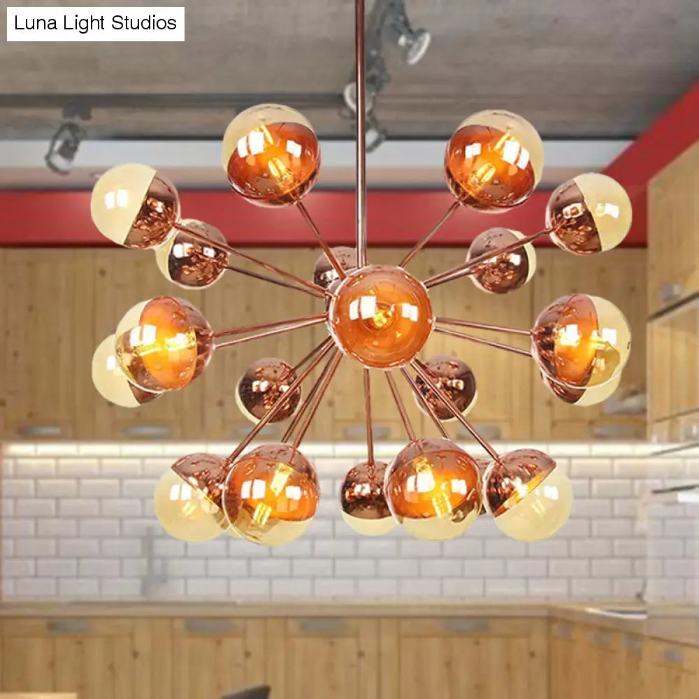 Globe Dining Room Semi Flush Mount Light With White/Clear/Smoke Grey Glass - 9/12/15 Lights