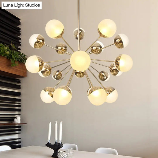 Globe Dining Room Semi Flush Mount Light With White/Clear/Smoke Grey Glass - 9/12/15 Lights