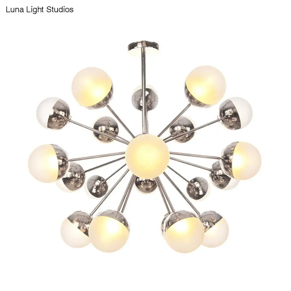 Globe Dining Room Semi Flush Mount Light With White/Clear/Smoke Grey Glass - 9/12/15 Lights