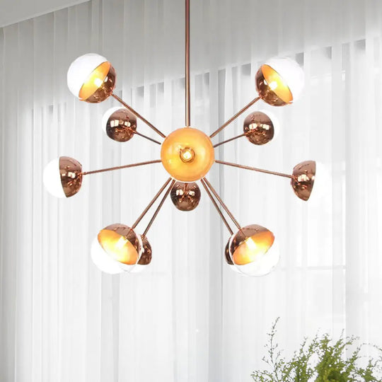 Globe Dining Room Semi Flush Mount Light With White/Clear/Smoke Grey Glass - 9/12/15 Lights