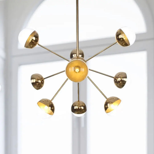 Globe Dining Room Semi Flush Mount Light With White/Clear/Smoke Grey Glass - 9/12/15 Lights