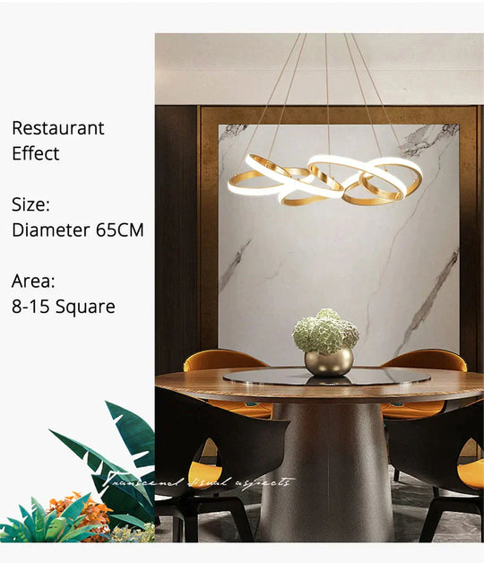 Gold Plated LED Pendant Lights Dining Room Kitchen New Lighting Lamp Cord Pendant Lamp With Remote Control Luminaire